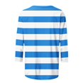 thumbnail image 5 of Meichang T-Shirts à Manches 3/4 Grande Taille pour Femmes, Décontractés, à Imprimé Rayé, Col Ras du Cou, Hauts Légers, Doux et Extensibles, Manches Trois Quarts, Chemise, P-4TG, 5 of 5