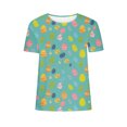 thumbnail image 5 of Warop Chemise Décontractée pour Femme, Chandail à Enfiler avec Imprimé de Pâques, Col Rond et Manches Courtes, pour le Quotidien, 5 of 5