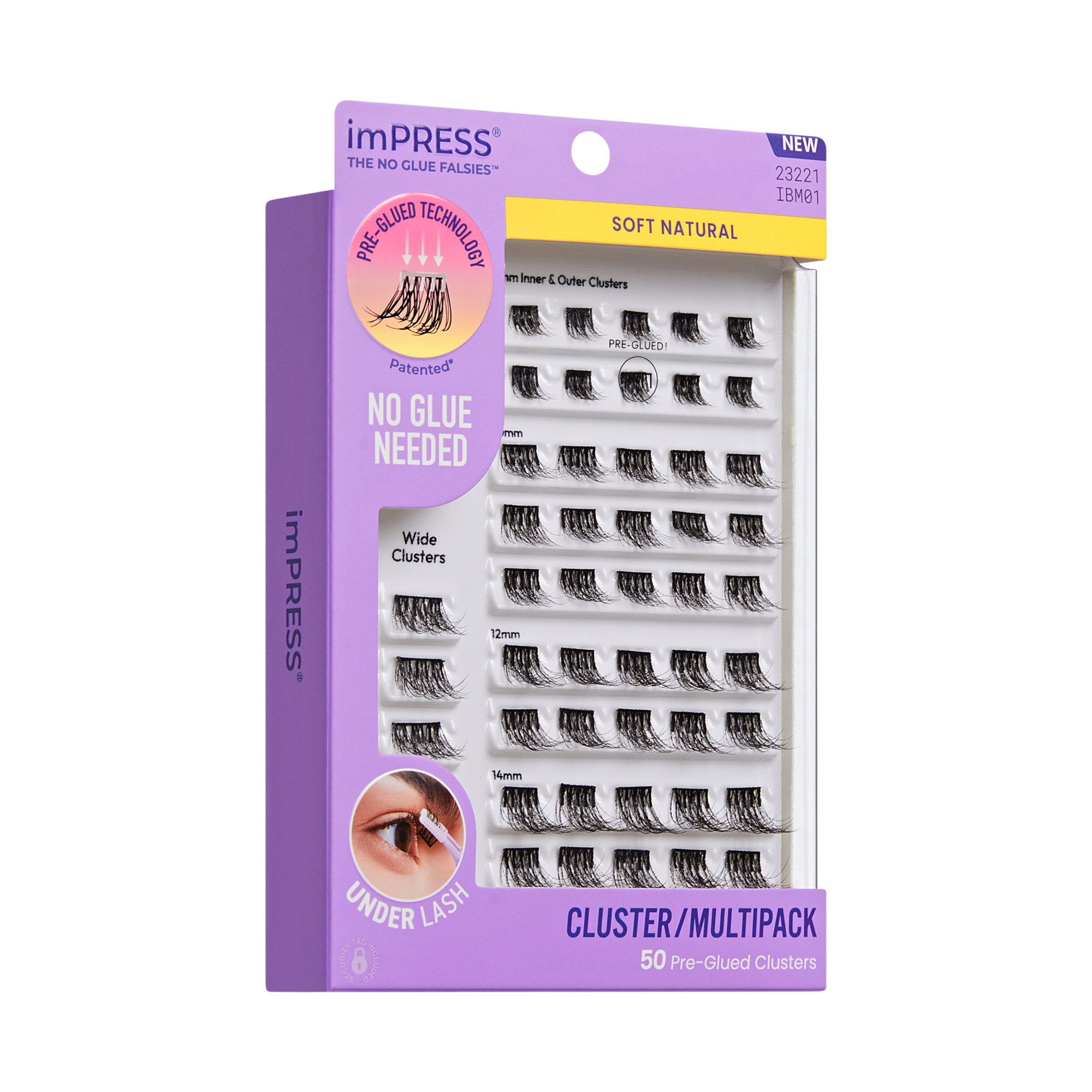 KISS imPRESS Mega Multi 01, Naturel Doux, Touffes de Cils