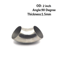 thumbnail image 2 of Auto 201 Stainless Steel 2inch 90Degree Exhaust Pipe Tube Universal, 2 of 8
