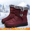 thumbnail image 2 of Kcodviy Couple Men Women Winter Snow Boot Women Lightweight Water Proof Flat Hook Snow Boots Size 5 Women Loop Keep Warm Snow Women Snow Boots Size 8 Boots Comfortable Mid Boots Shoes, 2 of 8