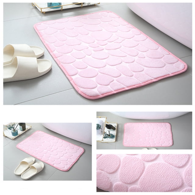 Bigersell Bathroom Rugs Non Slip Washable Clearance Non Slip Bath-Mat, Absorbent Washable Bath Mats for Bathroom with Rubber Backing, Thin Bathroom Rugs Bathroom Mats Bathroom Rugs Bath Rugs Pink-A