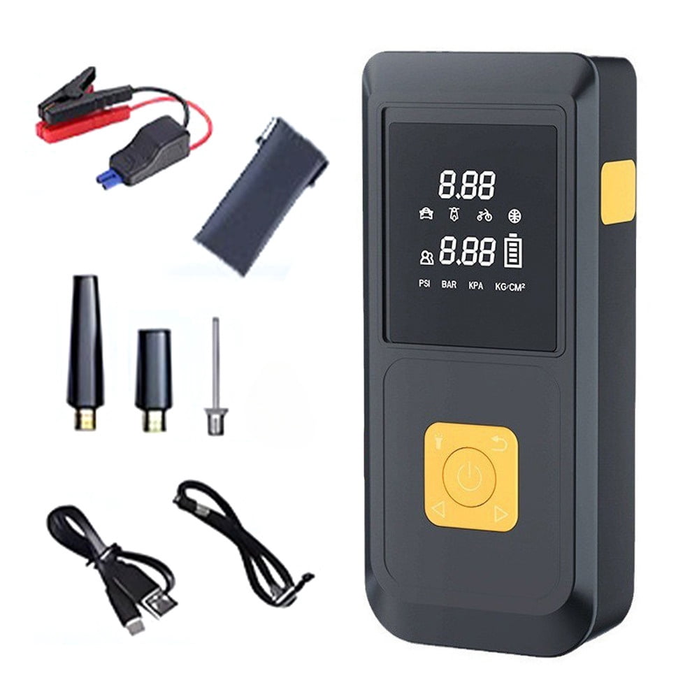 Mistaha "Portable Car Jump Starter & Tire Inflator with Phone Charger and Light - Type B Intelligent Battery Clamp - Black"