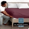 thumbnail image 3 of Bare Home Fitted Sheet - Premium 1800 Collection - Deep Pocket - Ultra-Soft Wrinkle Resistant - Queen, Burgundy, 3 of 7