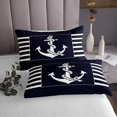thumbnail image 3 of Erosebridal Ensemble de Couvre-Lit Nautique Grand, Courtepointe Rayée Géométrique, 3 Pcs, 3 of 5