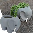 thumbnail image 2 of Flowerpots with Dish Ceramic, 3D Printed Elephant Flower Pot Plant Flower Pot Elephant Flower Pot Succulent Pot Indoor Animal Flower Pot with Hole Gift Table Plant Decoration, Flower Pots, 2 of 9