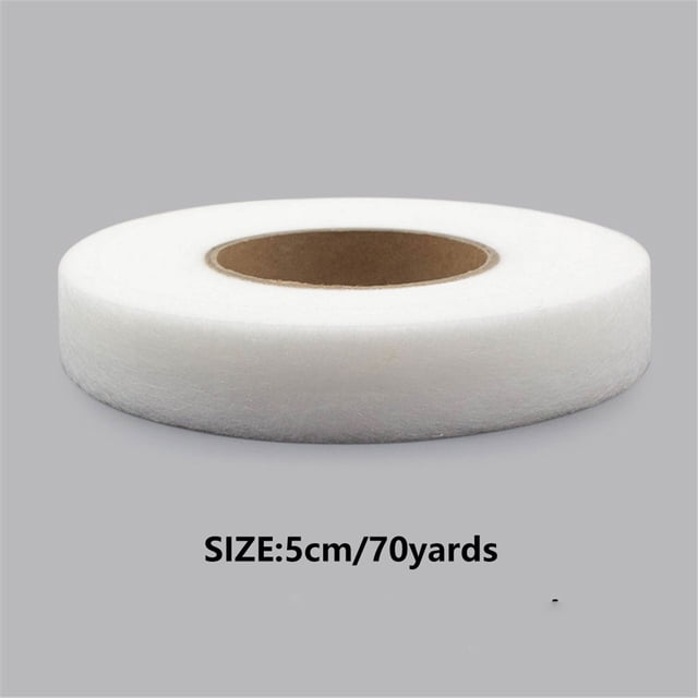 Ruban en Tissu Double Face 5 Cm/70 Yards pour Vêtements, Présenté en Rouleau Blanc avec une Largeur de 5 cm et une Longueur de 70 Yards. Conçu pour des Usages Polyvalents Tels Que Fixer des Ourlets, Fixer des photos et Réparer des Vêtements. Offre une Adhérence Forte et un Processus d'Application Convivial. Idéal pour l'Artisanat, les Réparations à la Maison et les Projets de Bricolage.