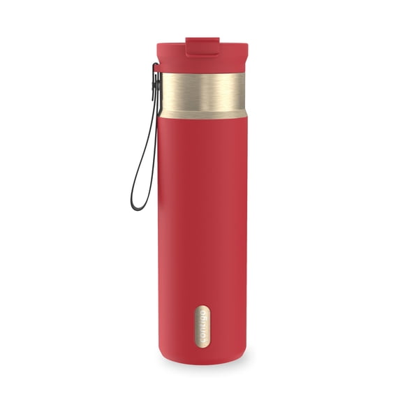 Contigo DualSip Bouteille d'Eau 24 oz en Acier Inoxydable à Isolation sous Vide avec Sangle de Transport et Couvercle 2-en-1 Étanche (Paille Ou Bec) Sans BPA et Sans Plomb, Va au Lave-Vaisselle