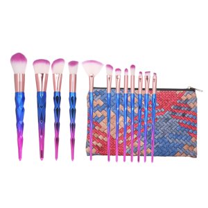 Riwcyla 12pcsset Brosses de maquillage Set Diamond Handle Fondation Poudre Eyeshadow Mélanger visage cosmétique Brosse Outil avec sac cosmétique