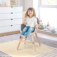 thumbnail image 4 of Babyjoy 3 in 1 Convertible Wooden High Chair Toddler Feeding Chair with Cushion Dark Grey, 4 of 8