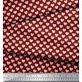 thumbnail image 3 of Soimoi Tissu en Soie Rouge Tissu à Imprimé de Cœurs Roses au Mètre 42 Pouces de Large, 3 of 5