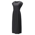 thumbnail image 2 of Innerwin Robes Col Rond Robe pour Femme Plage Couleur Unie Ample Robe d'Été Gris Foncé 2TG, 2 of 5