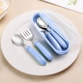 thumbnail image 1 of Uuiauoio Stainless Steel Foldable Travel Utensil Set Portable Spoon Fork and Storage Box Camping Hiking Picnic Office Lunch Compact Reusable Tableware Kit, 1 of 6