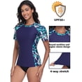 thumbnail image 4 of Charmo Color Blocked Swimsuit Tops for Womens Sun Protection UPF 50+ Rash Guard Quick Dry Running Swim Shirts, 4 of 8