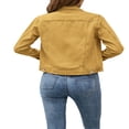 thumbnail image 3 of Women‘s Solid Color Denim Jacket  Casual Long Sleeve Button Down Chest Pocket Jean Jacket, 3 of 4