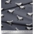thumbnail image 2 of Soimoi Crepe Silk Fabric Branch & Bird Block Print Fabric by The Yard 42 Inch Wide, 2 of 3