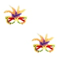 thumbnail image 4 of VONKY DIY Plume Eyeglasses Frame Carnival Theme Parties Decorative Eyewear Yellow purple 2Set, 4 of 6