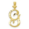 thumbnail image 1 of Diamond2Deal 10K Yellow Gold Grooved Letter G Initial Pendant for Women, 1 of 5