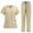 Khaki, variant on Ktyne Womens Scrubs Sets Red Stretchy Nurse Uniform Short Sleeve V-Neck Scrub & Jogger Pants Solid Color Scrubs Sets with Multi Pockets Wine M