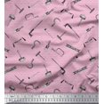 thumbnail image 1 of Soimoi Pink Cotton Cambric Fabric Square & Tools Hardware Print Sewing Fabric Yard 56 Inch Wide, 1 of 5