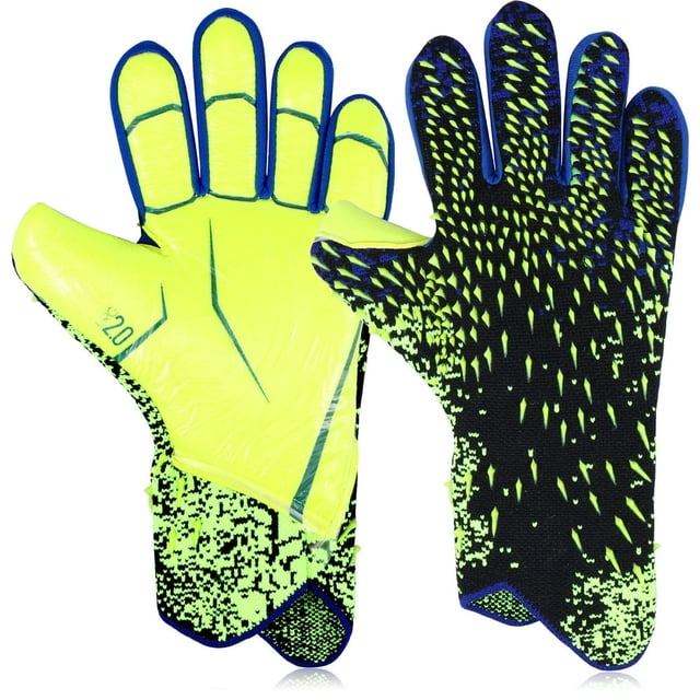 HLONK Gants de Gardien pour Jeunes Antidérapants Gants de Gardien de Soccer pour Enfants Bleu