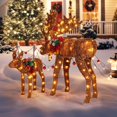 thumbnail image 4 of Costway 2 Pcs Décorations de Famille d'Élans Lumineux Xmas avec 170 Lumières LED, 4 of 10