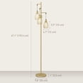 thumbnail image 3 of HOMCOM Industrial Floor Lamp with 3 Hanging Wire Lampshades for Living Room, 3 of 10