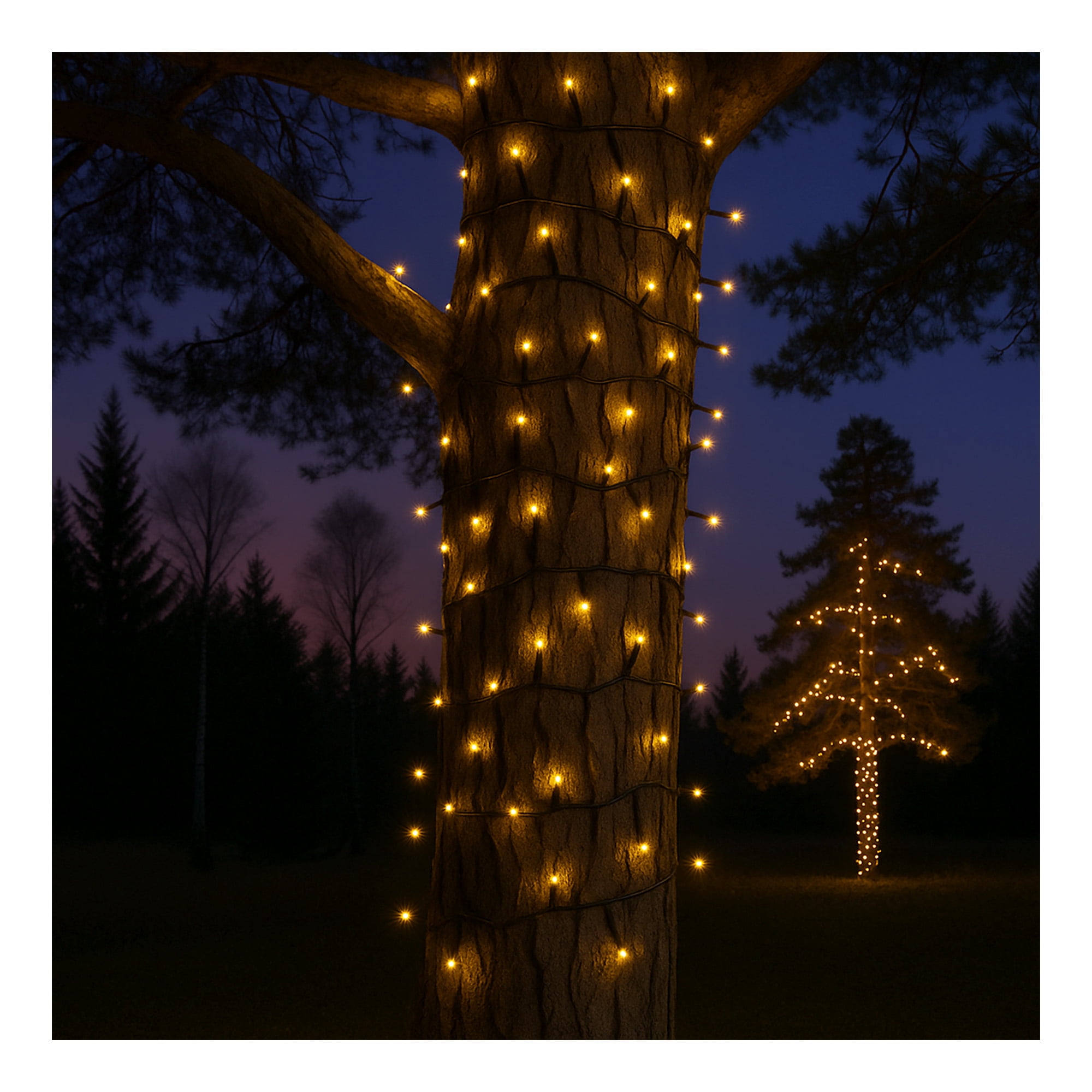 Mainstays Solar LED String Light with 100 Lights - Warm White