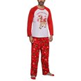 thumbnail image 1 of Kmbangi Ensemble de Pyjamas de Noël pour la Famille, Imprimé Cerf Col Rond Hauts+pantalons, 1 of 9