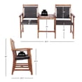 thumbnail image 2 of Gymax Patio Acacia Wood Conversation Companion Bench Loveseat Chair with Side Table, 2 of 10