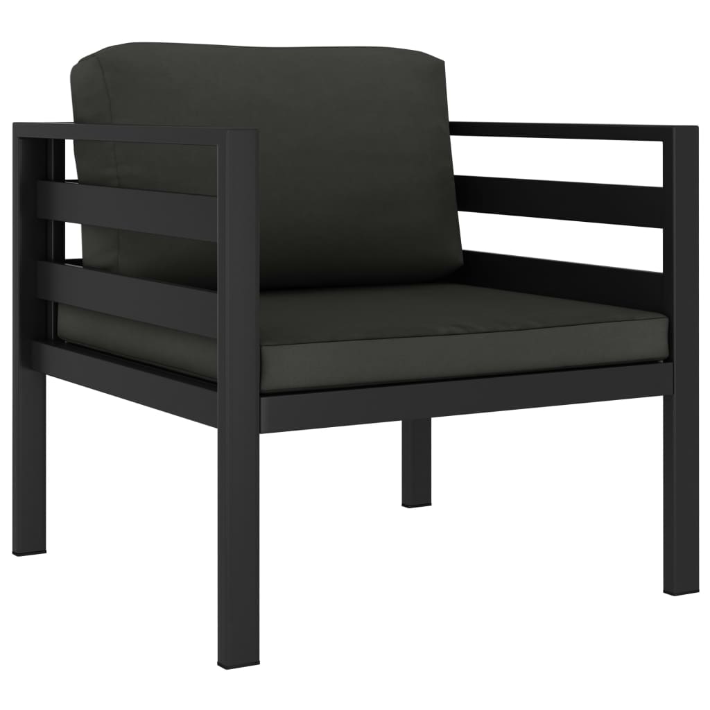 vidaXL Single Sofa with Cushions Aluminium Anthracite