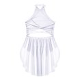thumbnail image 4 of Raenseen Robe de Danse Ballet Jazz pour Filles, Justaucorps de Patinage Artistique, Strass Brillants, Robe de Bal Sans Manches, Blanc 10, 4 of 5