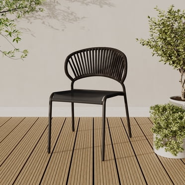 Chaise empilable extérieure en acier Elora HOMETRENDS, noir