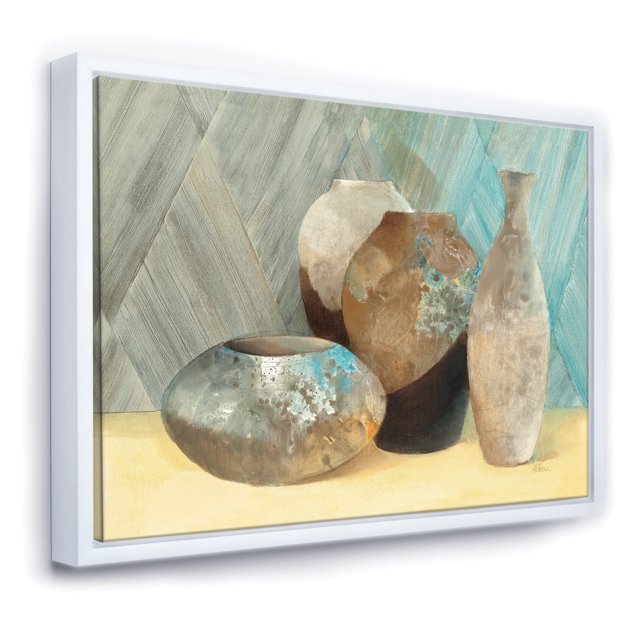 Still Life of Vase Bottle Handpainted - Traditional Framed Canvas