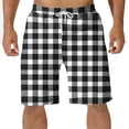 thumbnail image 1 of Diufon Men's Casual Shorts Spring Summer Wide Leg Loose Plaid Printed Elastic Waisted Drawstring Sport Shorts, 1 of 4
