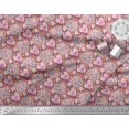 thumbnail image 2 of Soimoi Tissu Poly Georgette Imprimé Feuilles & Roses au Mètre 52 Pouces de Large, 2 of 3