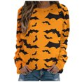 thumbnail image 1 of Liquidation d'Aujourd'hui yoeyez Halloween Chemises pour Femmes Mignon Fantôme Graphique Manches 3/4 T-Shirts Col Rond T-Shirts Décontractés Tunique Ample Chemise Tenues de Vacances Hauts de Festival, 1 of 4