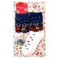 thumbnail image 2 of TIEVOSA Bas Mi-Mollet Imprimés de Noël Bas pour Femmes Chaussettes Festives (Marine), 2 of 6