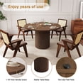 thumbnail image 3 of Wirrytor Dining Table, Modern Farmhouse Round Kitchen Table, 47 Inch Circle Dining Tables with Wood Strip Base for Kitchen Living Room,Walnut, 3 of 9