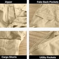 thumbnail image 4 of LIBRCLO Shorts Cargo pour Hommes avec Multiples Poches, Légers, Décontractés, de Plein Air, de Travail, pour la Randonnée et le Golf, 4 of 6