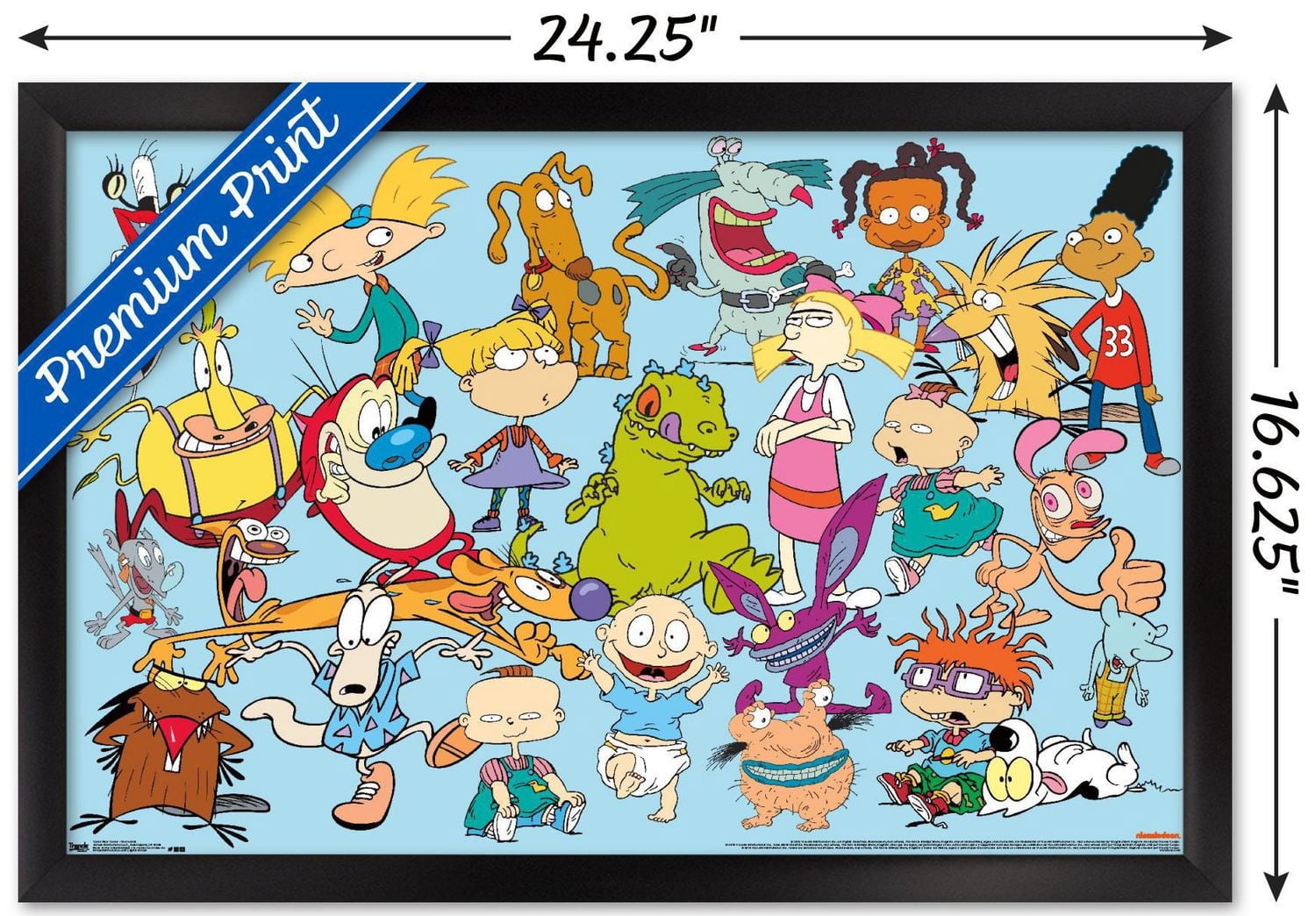 Nickelodeon Characters Wall Poster, 14.725" x 22.375" Framed