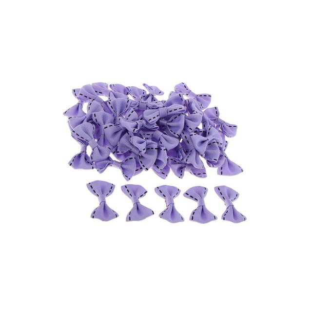 50 Pieces Cute Satin BOW Ribbon Applique Embellishments Light Satin Bow Ribbon Purple