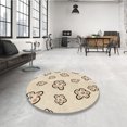 thumbnail image 4 of Ahgly Company Tapis de Zone Beige pour Intérieur, Lavable à la Machine, Rond, Style Transitionnel, Mocassin, 4 Pieds Rond, 4 of 7