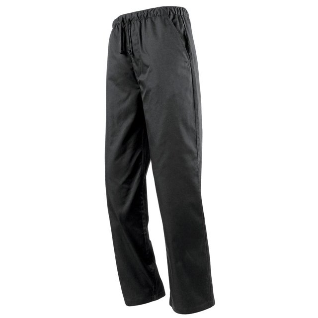 Pantalon de Chef Unisexe Uniforme de Restaurant d'Hôtel Pantalon de Chef Ample Fit TypeA Noir