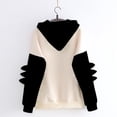 thumbnail image 3 of Pompotops Mode Femmes Casual Solide à Manches Longues Épissure Dinosaure Sweat-Shirt Tops, 3 of 3