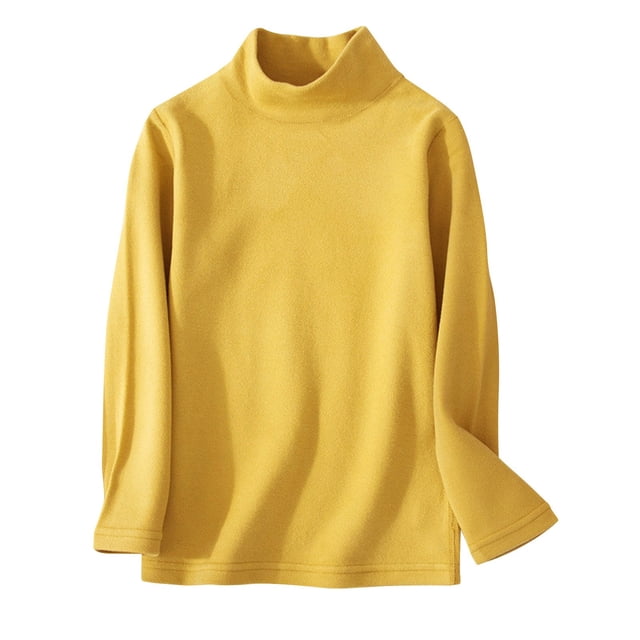 MeetoTime Little & Big Kids Soft Long Sleeve Mock Turtleneck Shirts Soft Solid Color Base Layer Undershirts Tops