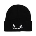 thumbnail image 2 of Unisex Knitted Hat Halloween Pumpkin Embroidery Funny Wool Pullover Hat, 2 of 4