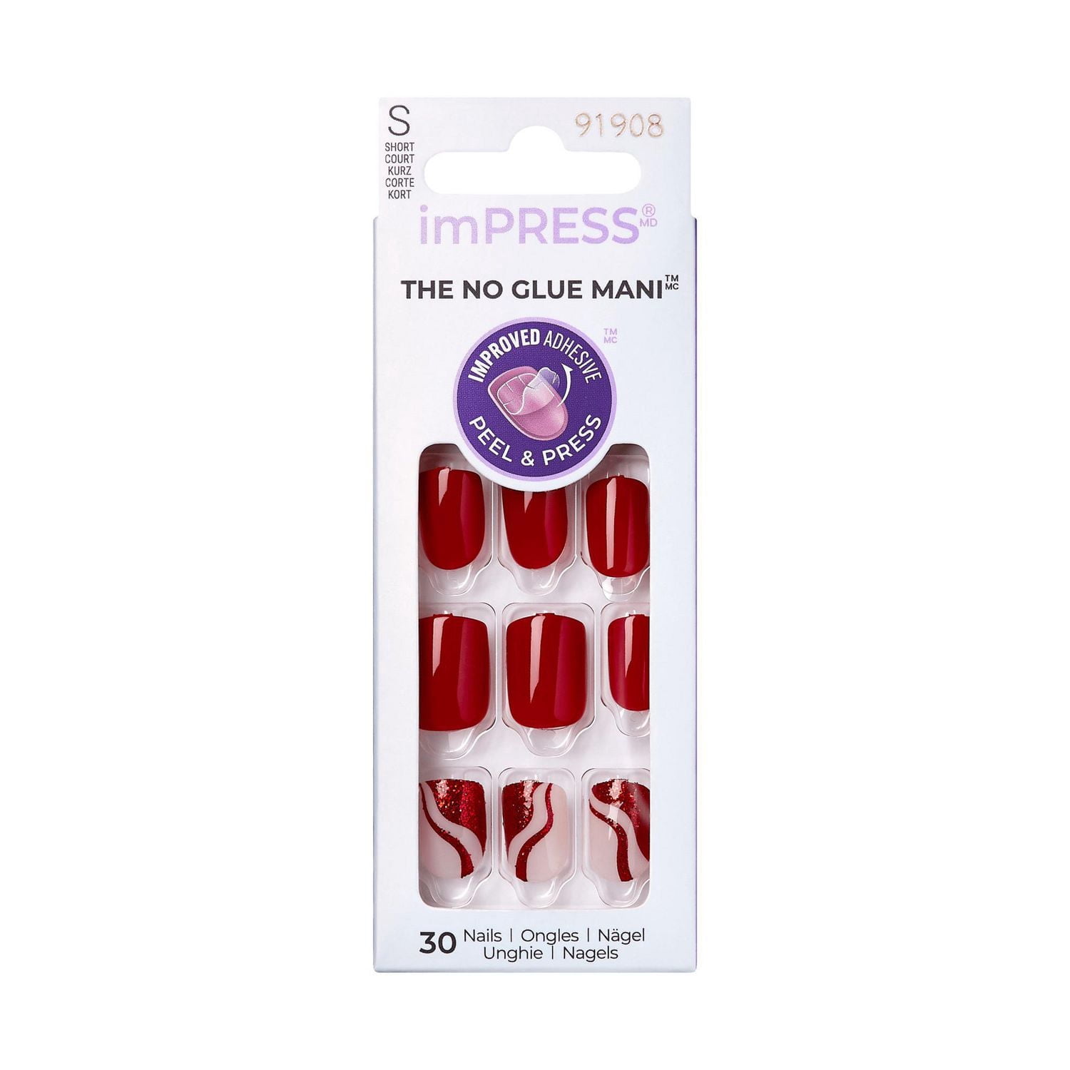 KISS ImPRESS Press-On - Fake Nails, Short