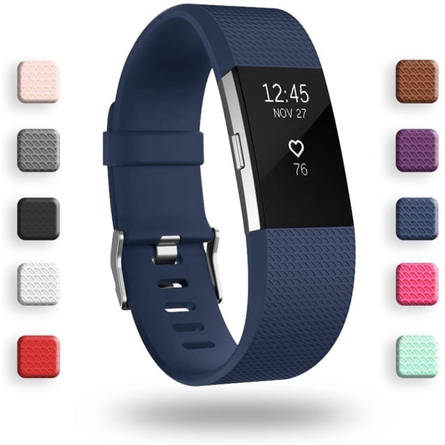 Replacement Bands Compatible for Fitbit Charge 2, Classic & Special Edition Adjustable Sport Wristbands(Sapphire,L)