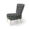 thumbnail image 3 of Designart "Nomadic Mosaic II" Multicolor Paisley Upholstered Accent Chair - Glam Arm Chair For Bedroom, 3 of 7